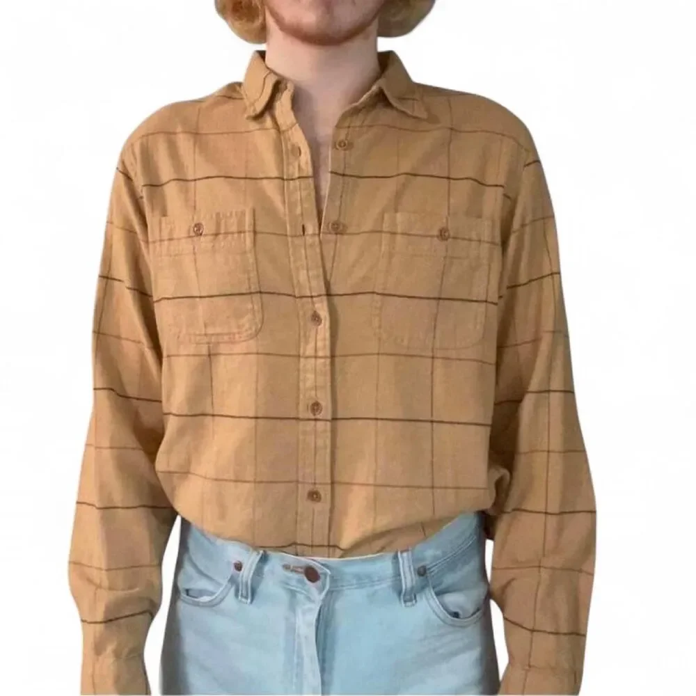 Jcrew Men's Tan and Cream Shirt